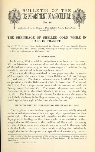 The shrinkage of shelled corn while in cars in transit
