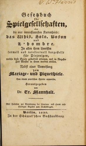 Gesetzbuch für spielgesellschaften