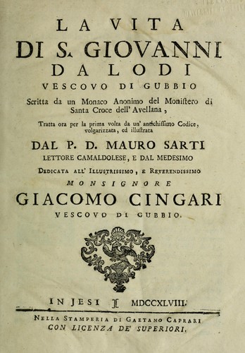 La vita di S. Giovanni da Lodi