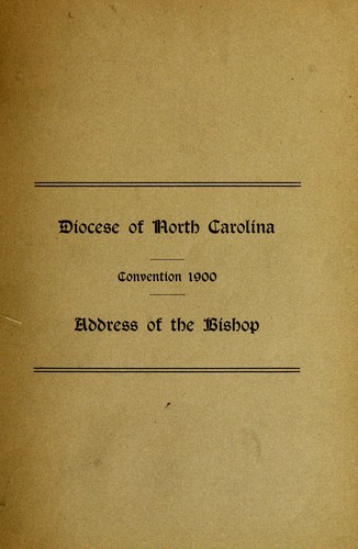 Diocese of North Carolina, convention 1900