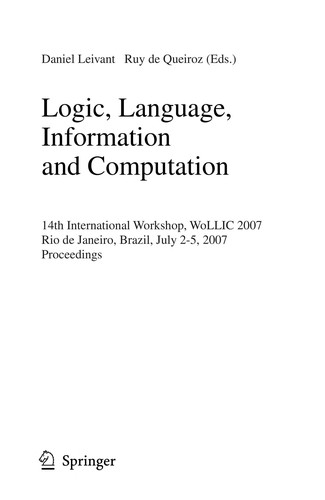 Logic, language, information and computation