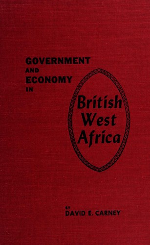 Government and economy in British West Africa