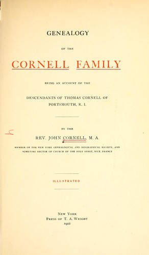 Genealogy of the Cornell family
