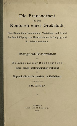 Die frauenarbeit in den kontoren einer grosstadt