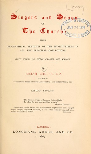 Singers and songs of the church