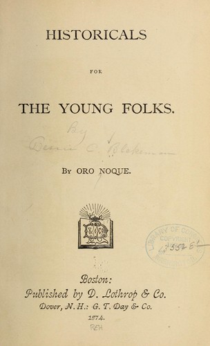 Historicals for the young folks