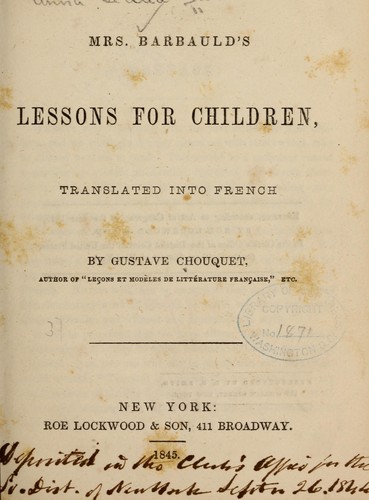 Mrs. Barbauld's lessons for children