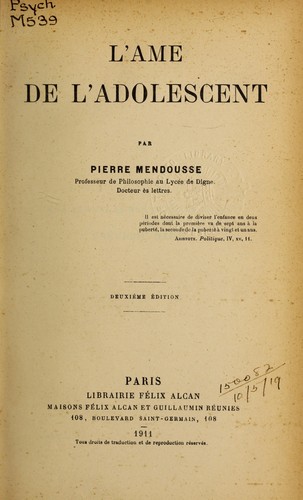 L'ame de l'adolescent