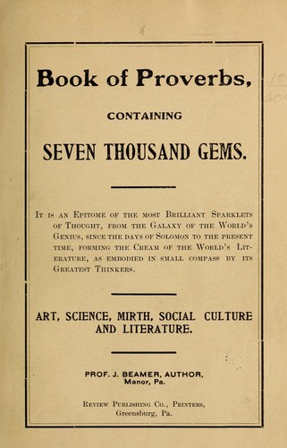Book of proverbs, containing seven thousand gems