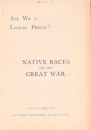 Are we a logical people? Native races and the great war