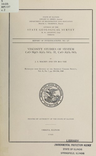 Viscosity studies of system CaO-MgO-AlO-SiO