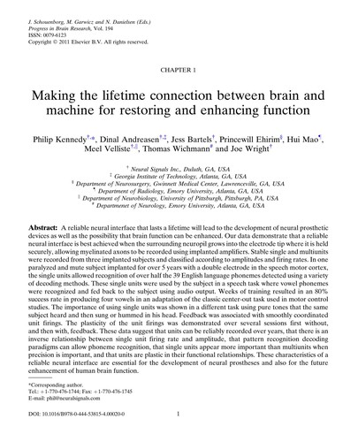 Brain machine interfaces