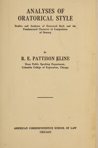 Analyses of oratorical style