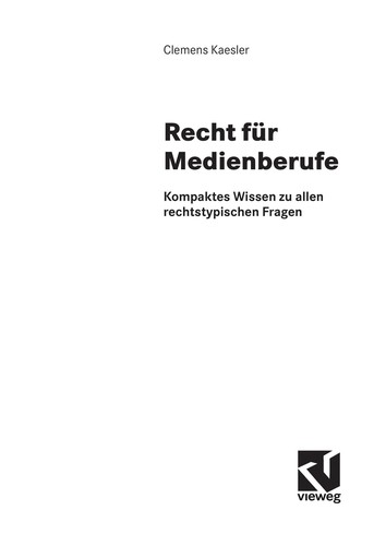 Recht fu r Medienberufe