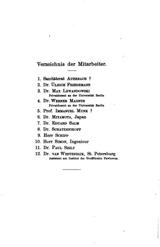 Arbeiten aus dem Gebiet der experimentellen Physiologie