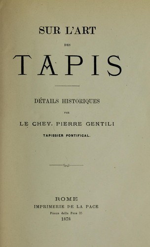 Sur l'art des tapis