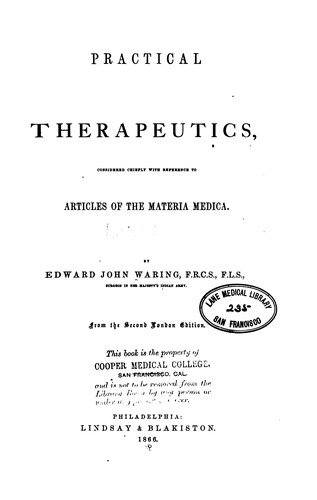 Practical therapeutics: Considered Chiefly with Reference to Articles of the Materia Medica