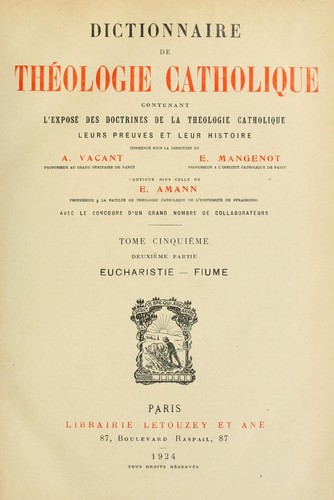 Dictionnaire de théologie catholique