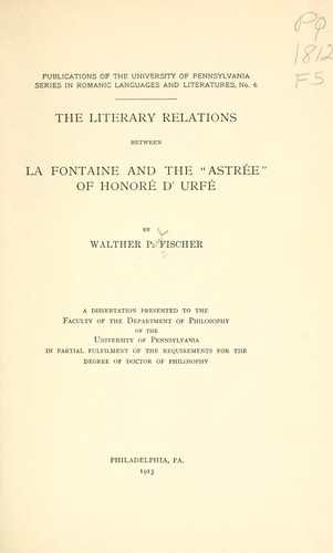 The literary relations between La Fontaine and the"Astr©Øee" of Honor©Øe d'Urf©Øe