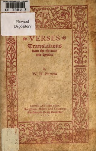 Verses; translations from the German and hymns