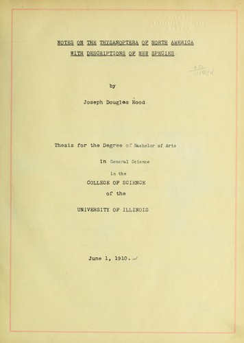 Notes on the Thysanoptera of North America