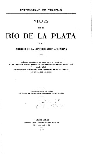 Viajes por el Río de la Plata y el interior de la Confederación Argentina