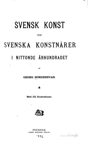 Svensk konst och svenska konstnärer i nittonde århundradet