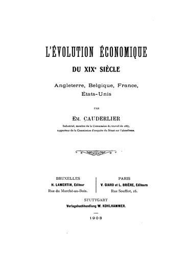 L' évolution économique du XIXe siècle
