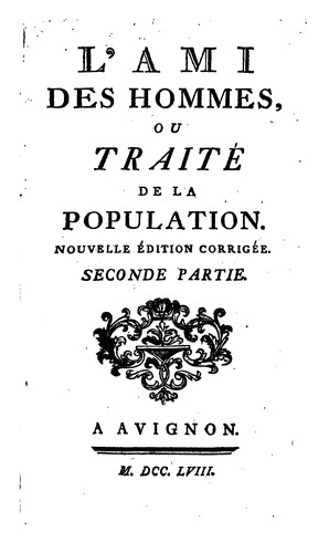 L'ami des hommes, ou, traité de la population