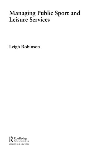 Managing Public Sport and Leisure Services