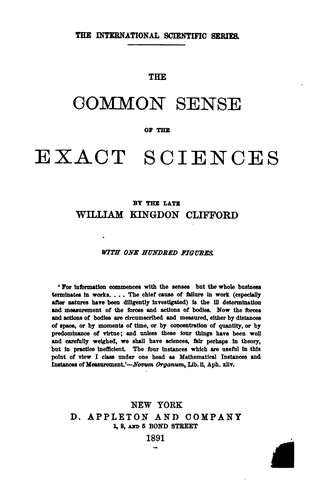 The Common Sense of the Exact Sciences