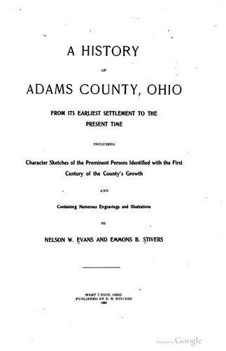 A history of Adams County, Ohio