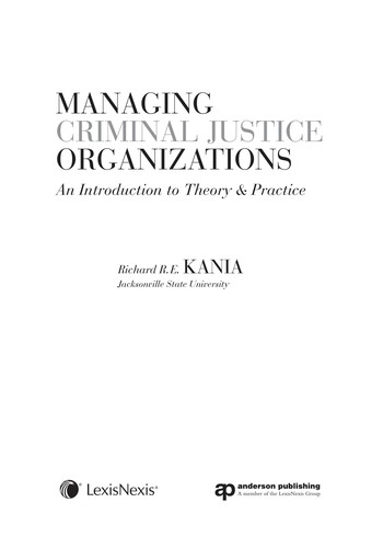 Managing criminal justice organizations