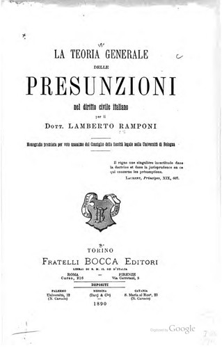 La teoria generale delle presunzioni nel diritto civile italiano