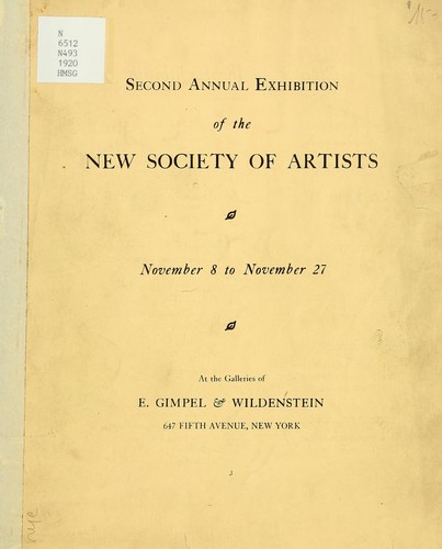 Second annual exhibition of the New Society of Artists