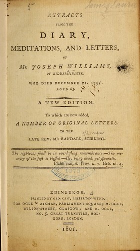 Extracts from the diary, meditations