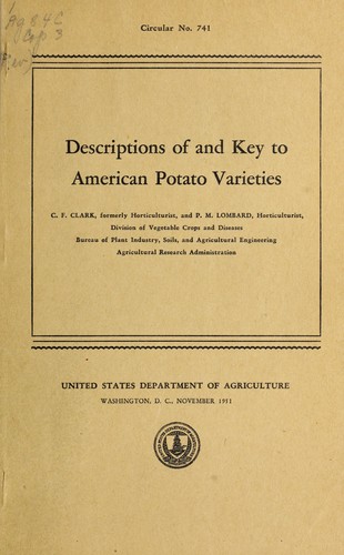 Descriptions of and key to American potato varieties