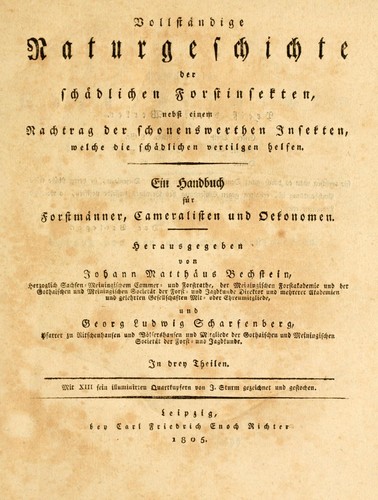 Vollständige Naturgeschichte der schädlichen Forstinsekten