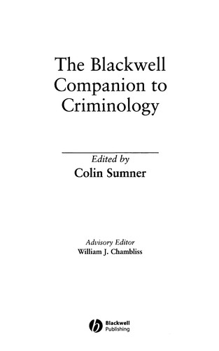 The Blackwell companion to criminology