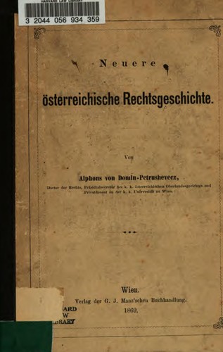 Neuere österreichische Rechtsgeschichte