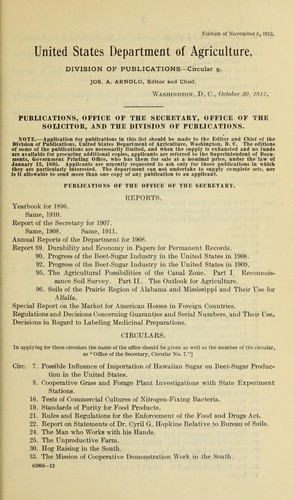 Publications, Office of the Secretary, Office of the Solicitor, and the Division of Publications