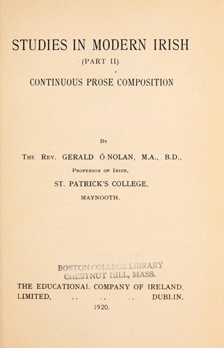 Studies in modern Irish