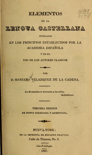 Elementos de la lengua castellana
