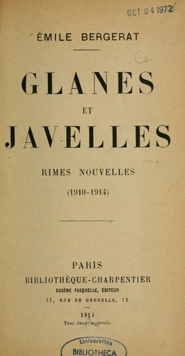 Glanes et javelles
