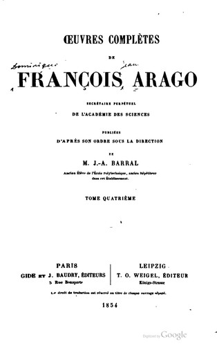 Œvres complètes de François Arago ..