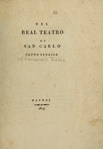 Del real teatro di San Carlo cenno storico