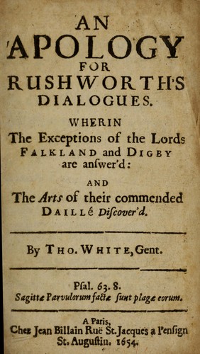 An apology for Rushworth's dialogues