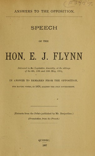 Answers to the opposition