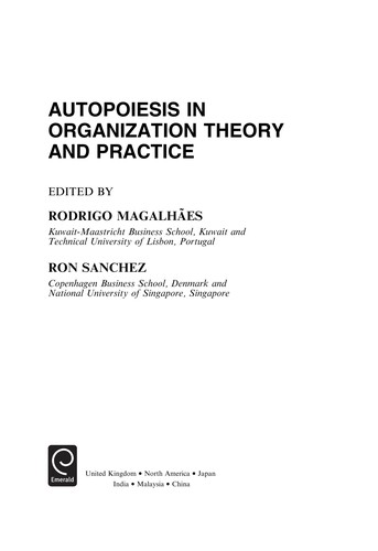 Autopoiesis in organization theory and practice