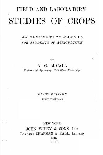 Field and laboratory studies of crops